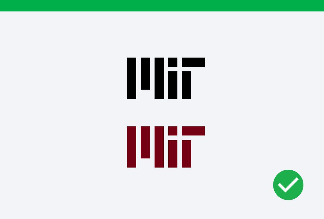 Do examples showing the MIT logo in black and in MIT red.