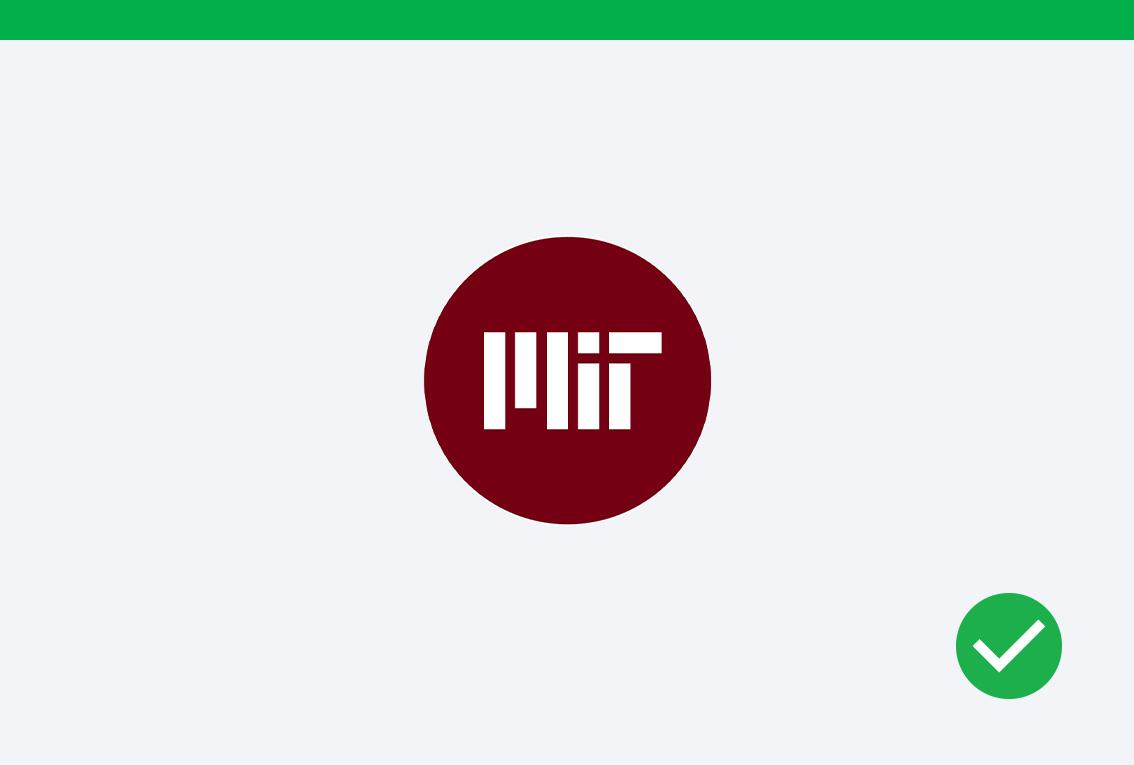 Do example showing a white MIT logo on an MIT red circle for social media.