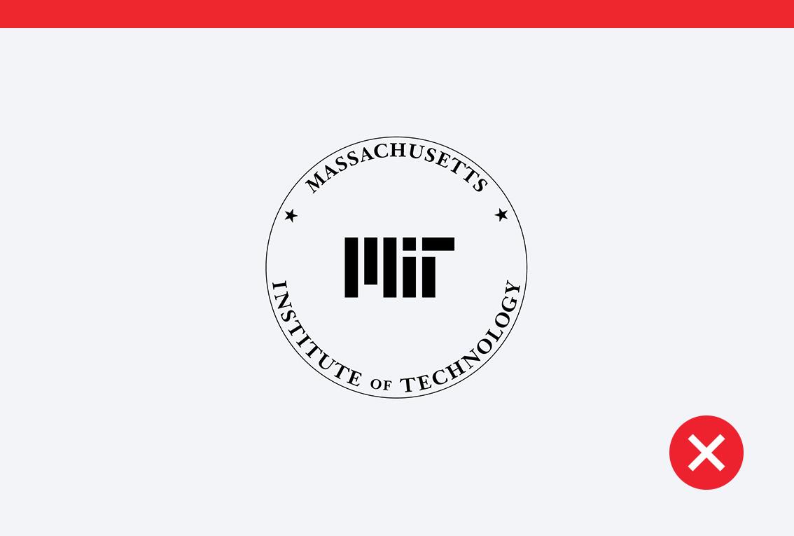 Don't example that shows a made-up version of the MIT seal.