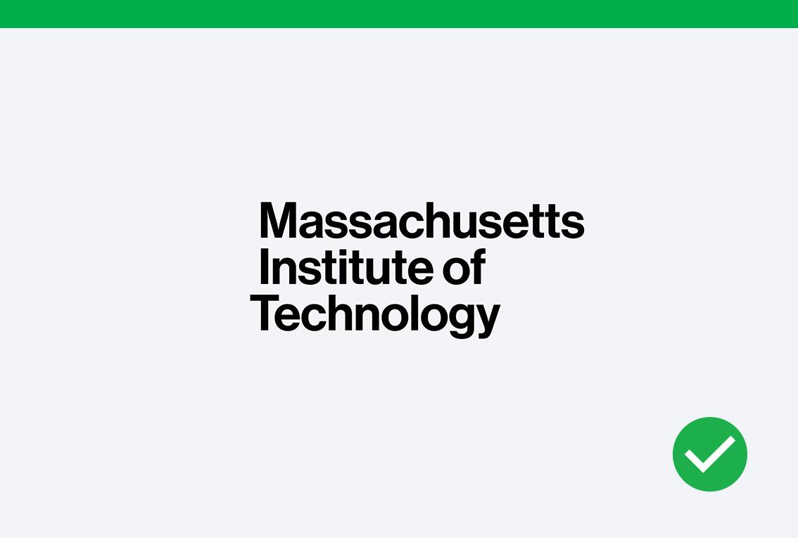 Do example showing Massachusetts Institute of Technology set in the correct typeface.