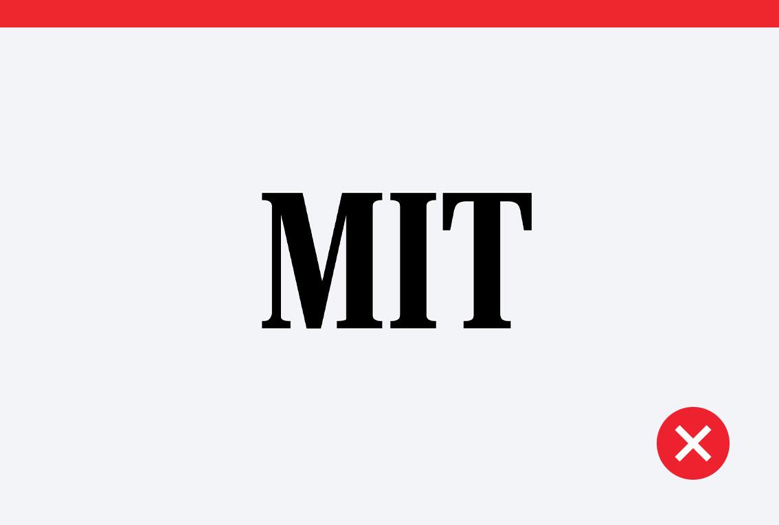 Don't example that shows the MIT acronym in a font that's not permitted.