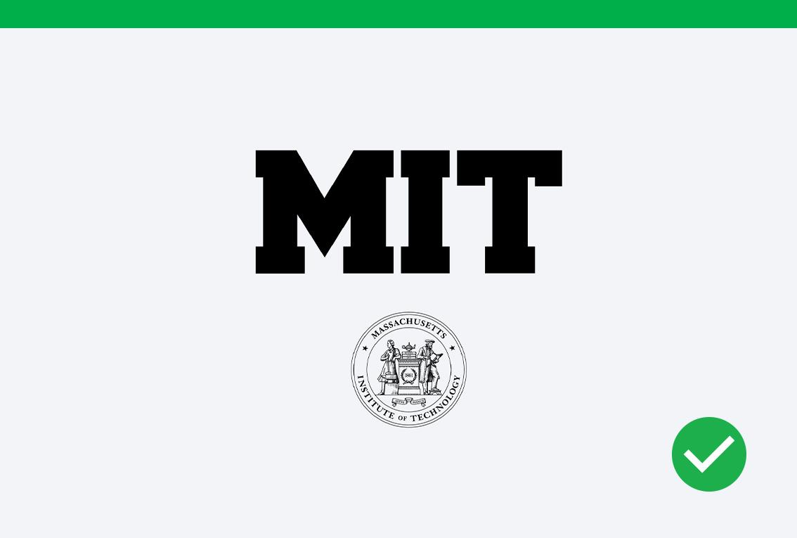 Do example that shows the MIT acronym and seal with appropriate spacing between them.