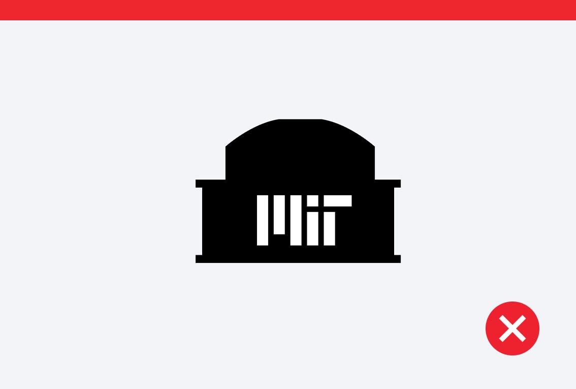 Don't example that shows a white MIT logo placed in the middle of a dome graphic.