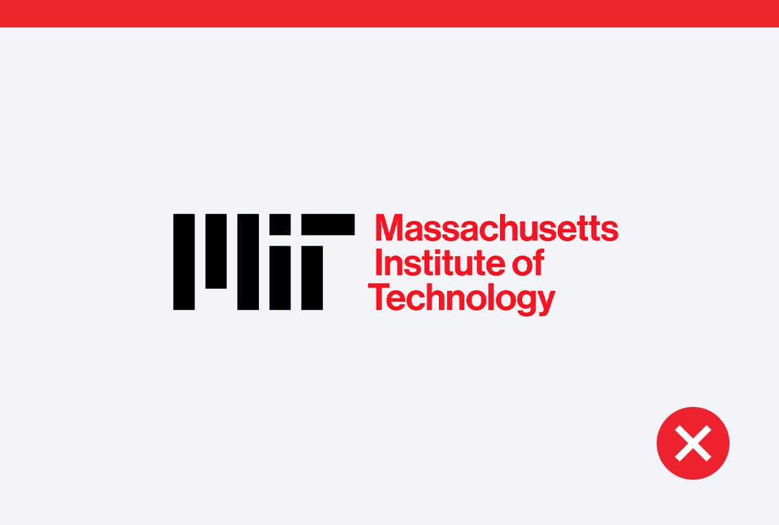 Don't example showing the MIT logo in black and Massachusetts Institute of Technology in bright red.
