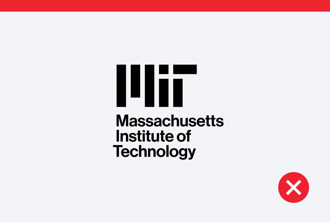 Don't example showing the MIT logo above Massachusetts Institute of Technology in three lines of text.