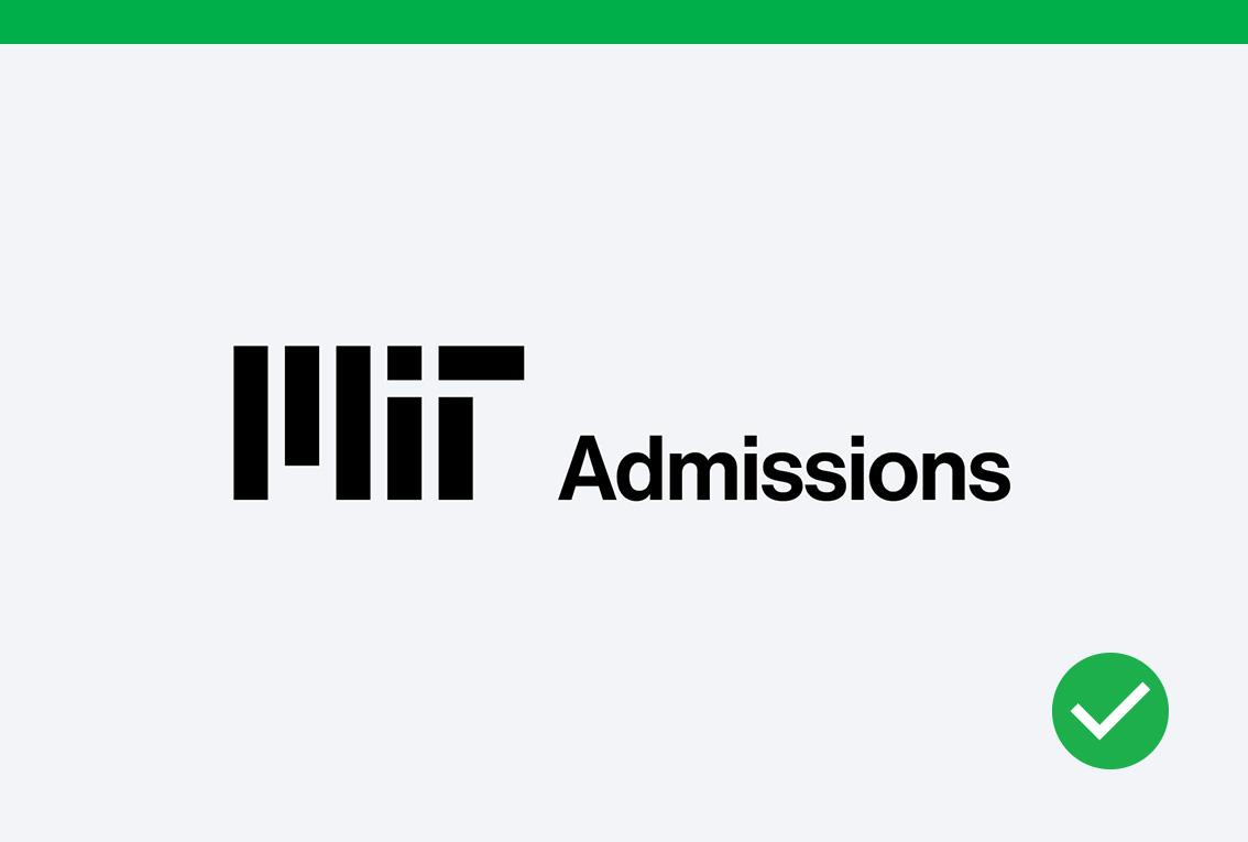 Do example showing the sub-brand logo for Admissions.
