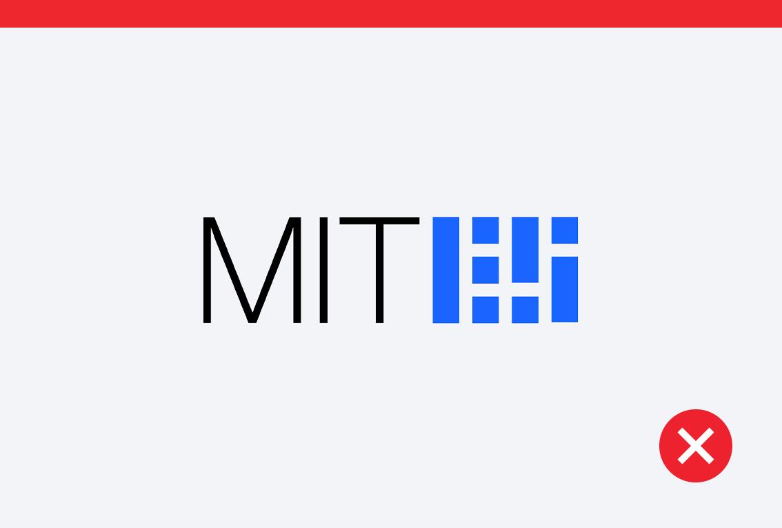 Don't example showing elements of the MIT logo as part of a new logo.