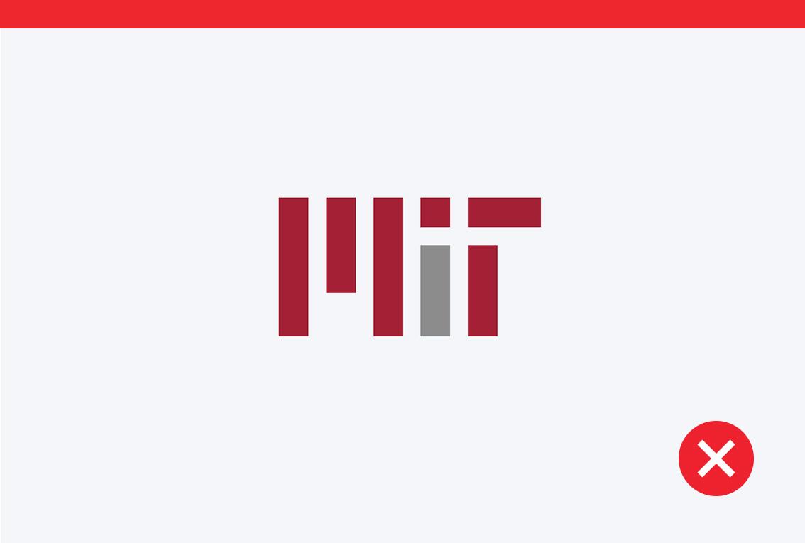 Don't example that shows the previous 2-color MIT logo design.