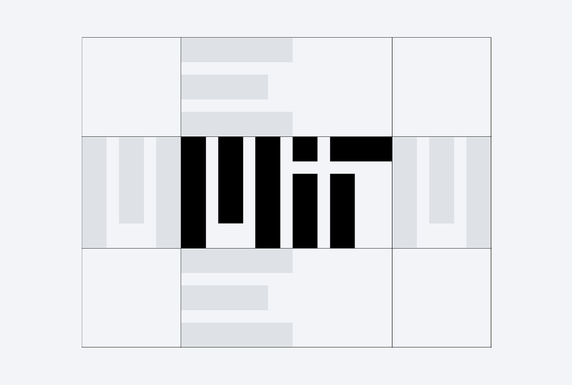 Illustration showing the minimum clear space around the MIT logo, which is the width of the M from the logo.