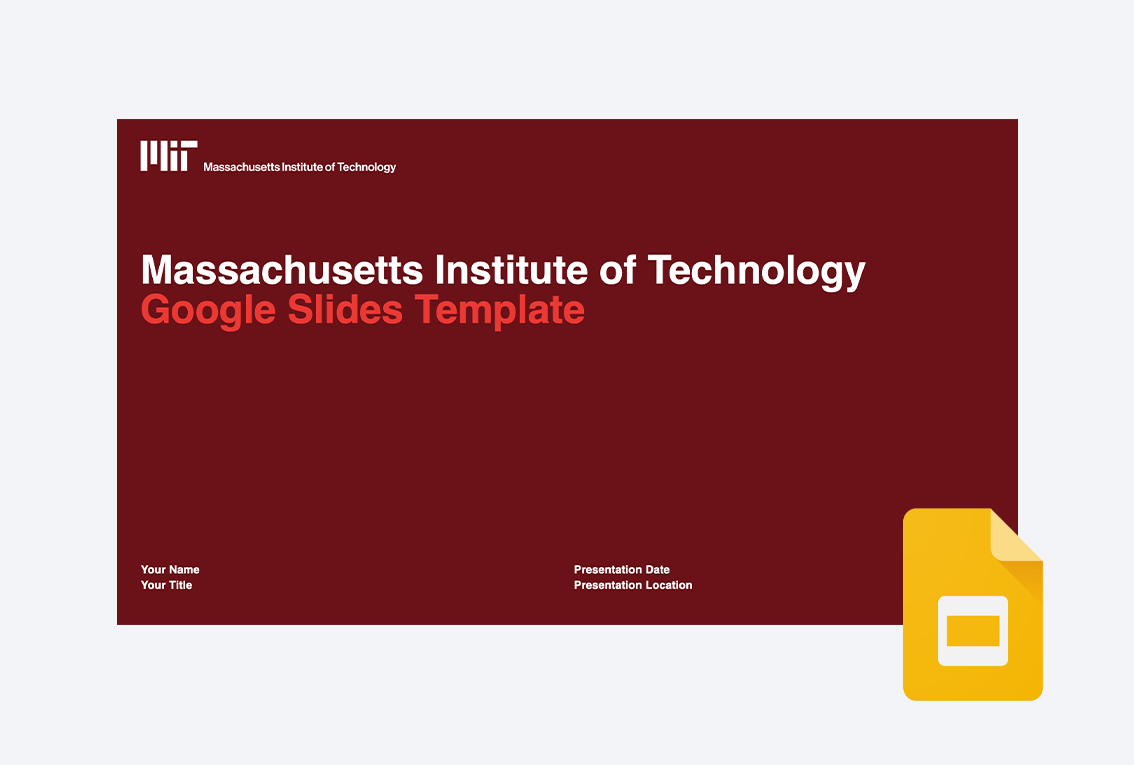 Cover slide of the MIT Google Slides template.
