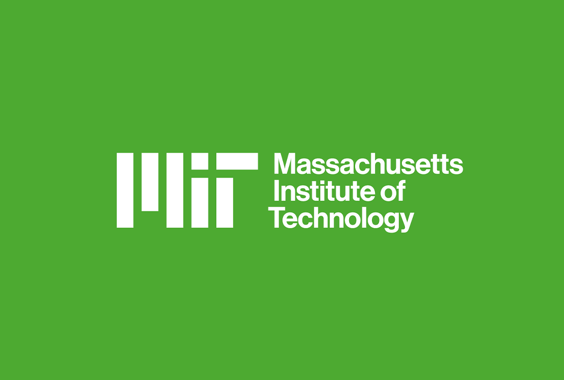The three-line logo lock-up. The white MIT logo is next to Massachusetts Institute of Technology on a green background.