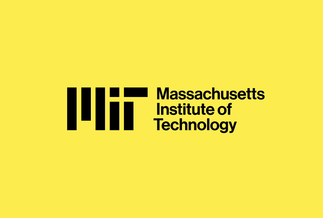 The three-line logo lock-up. The black MIT logo is next to Massachusetts Institute of Technology on a yellow background.