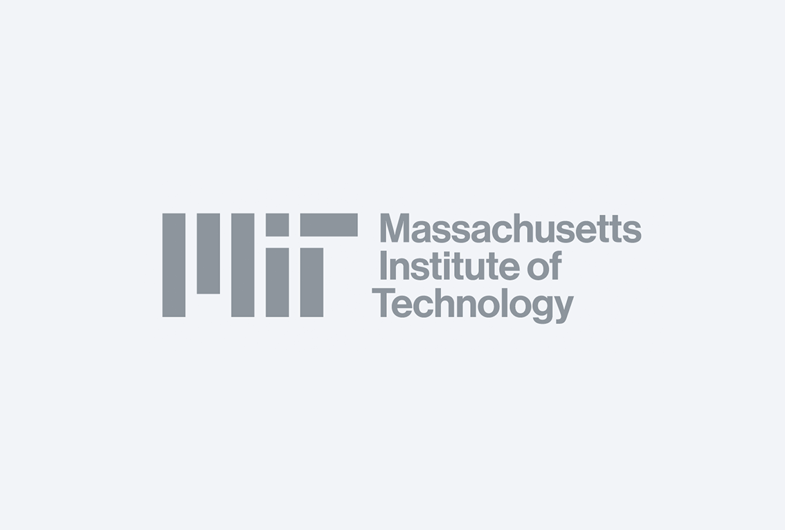 The three-line logo lock-up. The silver gray MIT logo is next to Massachusetts Institute of Technology on a light gray background.