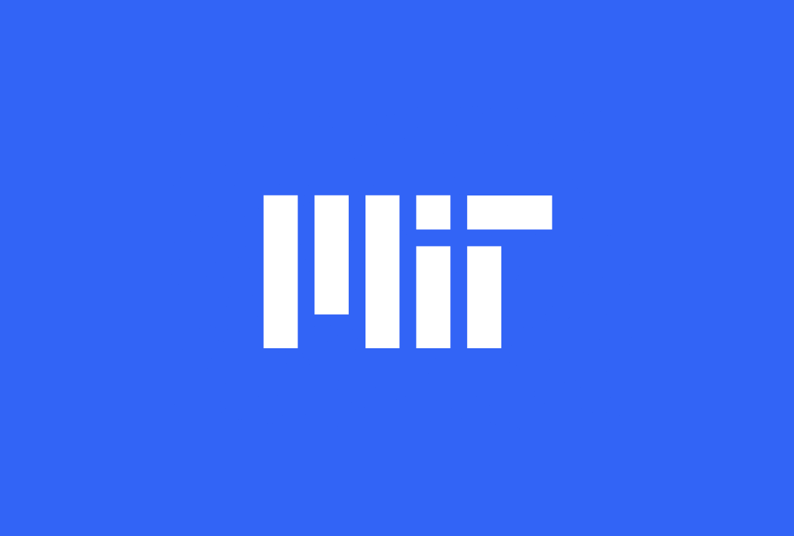 MIT logo white on blue background