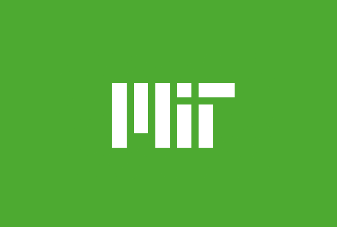 MIT logo white on green background