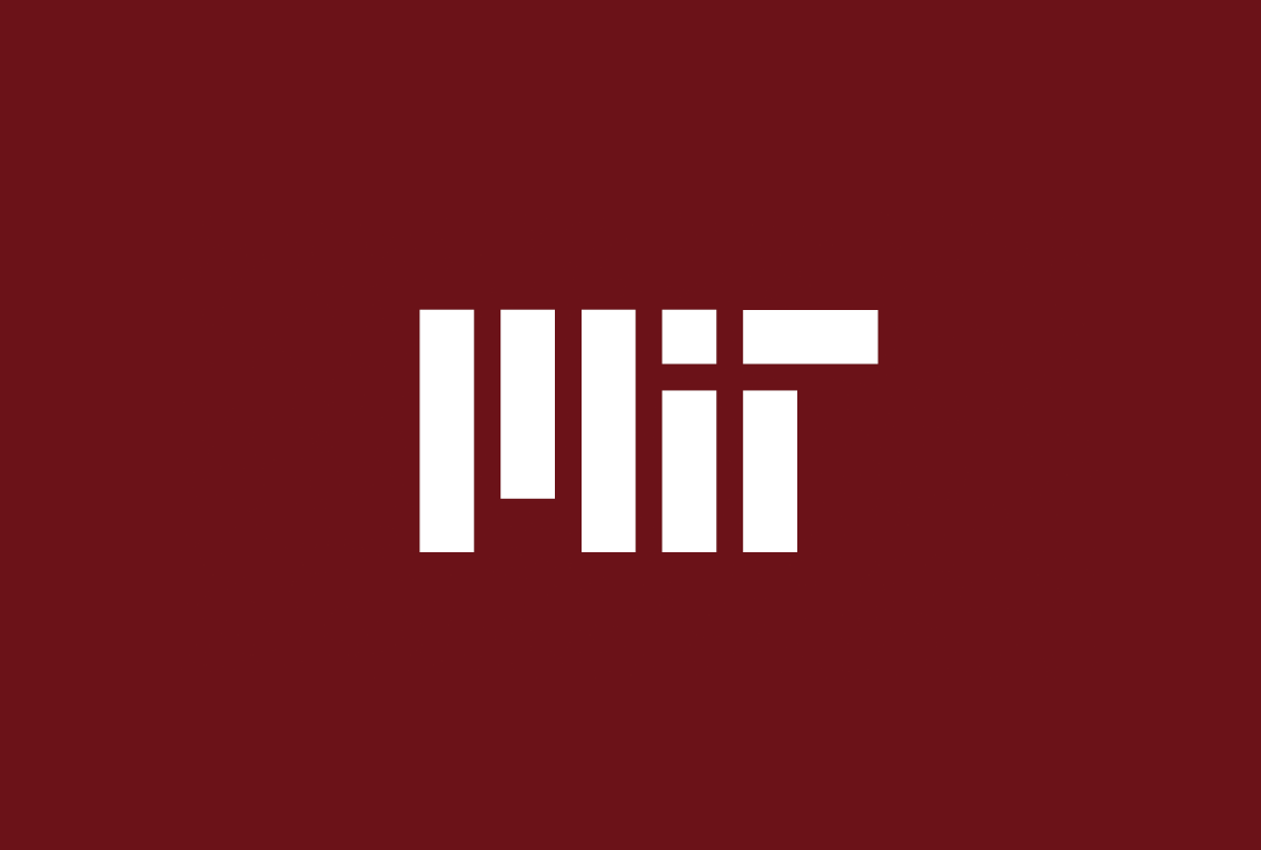 MIT logo white on MIT red background