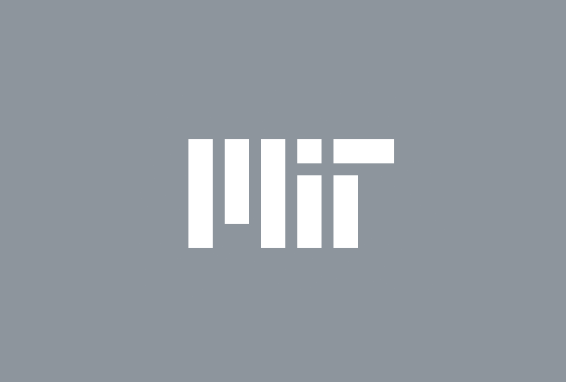 MIT logo white on silver background