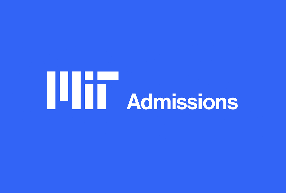White Admissions logo on a blue background.