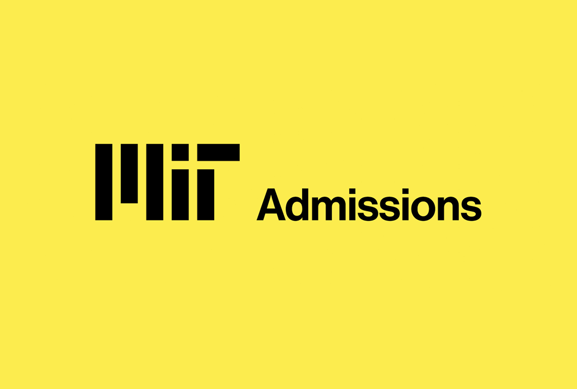 Black Admissions sub-brand logo on a yellow background.