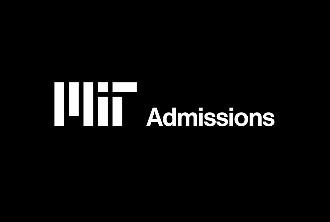 White Admissions sub-brand logo on a black background.