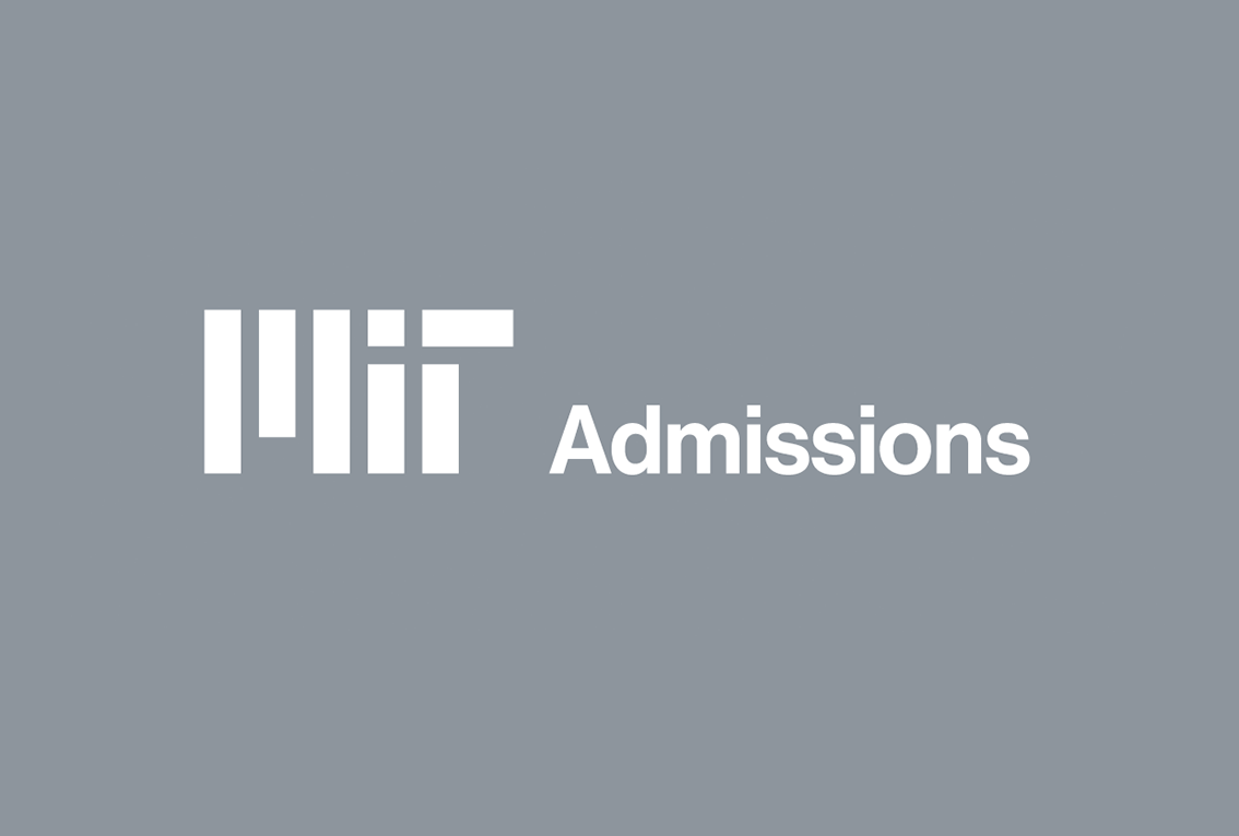 White Admissions sub-brand logo on a gray background.