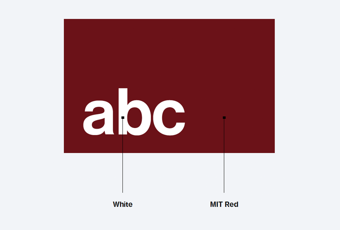 Example showing sufficient color contrast: white text on an MIT red background.