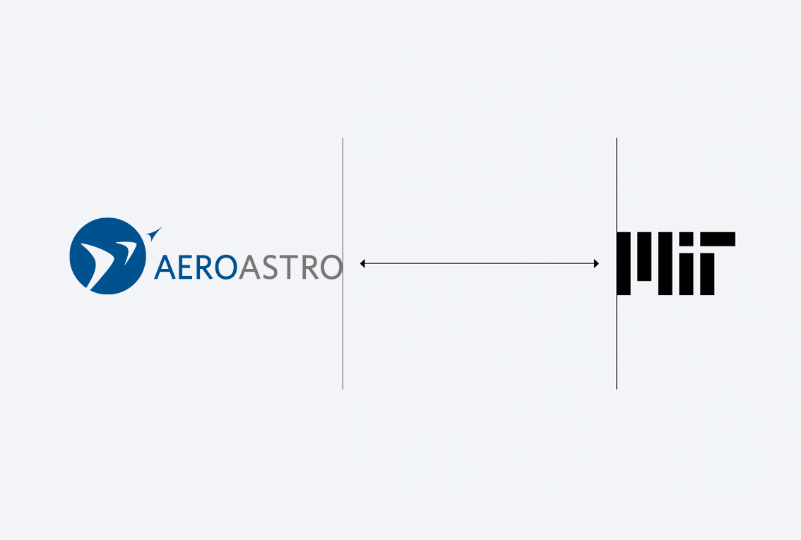 Endorsed branding example that shows the AeroAstro logo separated from the MIT logo.