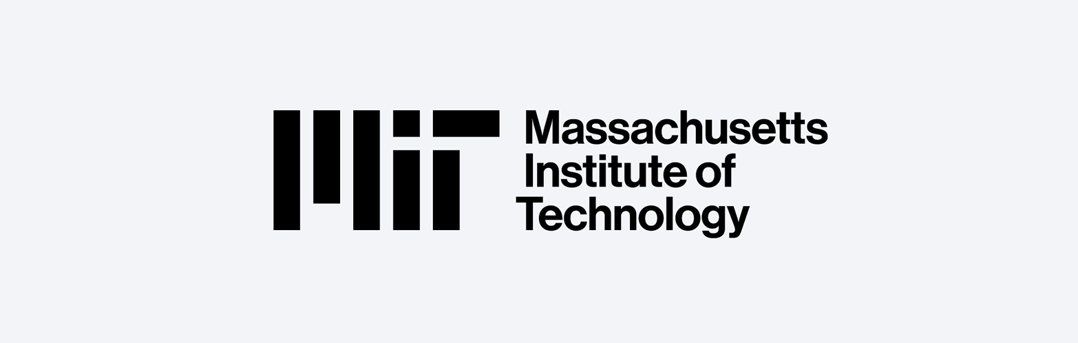 The three-line logo lock-up in black. The MIT logo is next to Massachusetts Institute of Technology.